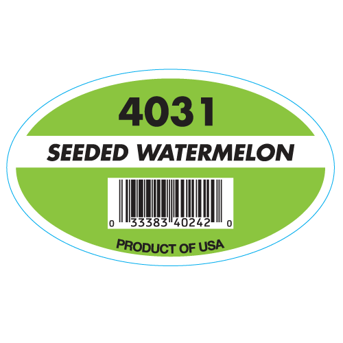Seeded Watermelon label with UPC code