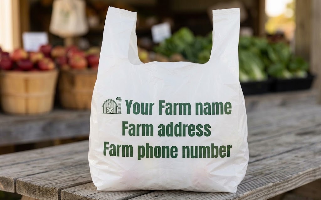 Custom Printed T-shirt bag with your Farm Name
