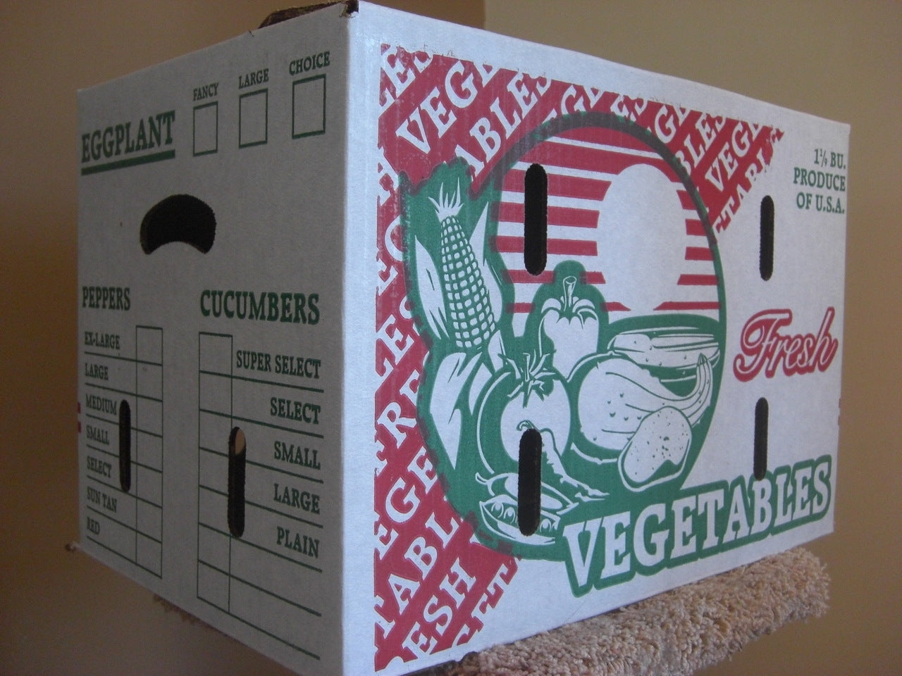 1 1/9 Wax Produce Box – 1/4 Truck Load, Custom Printed with Farm Name