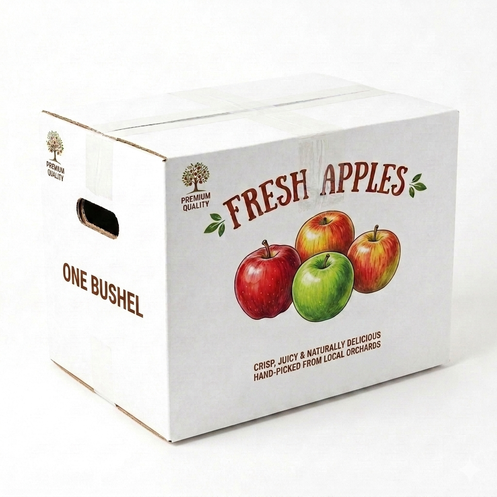 One bushel two pc Apple box 7,000 matching tops & bottoms