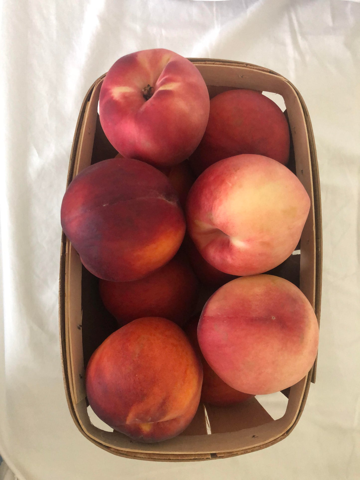 Two Quarts till natural wood 11 in case. Perfect wood container to hold large produce.