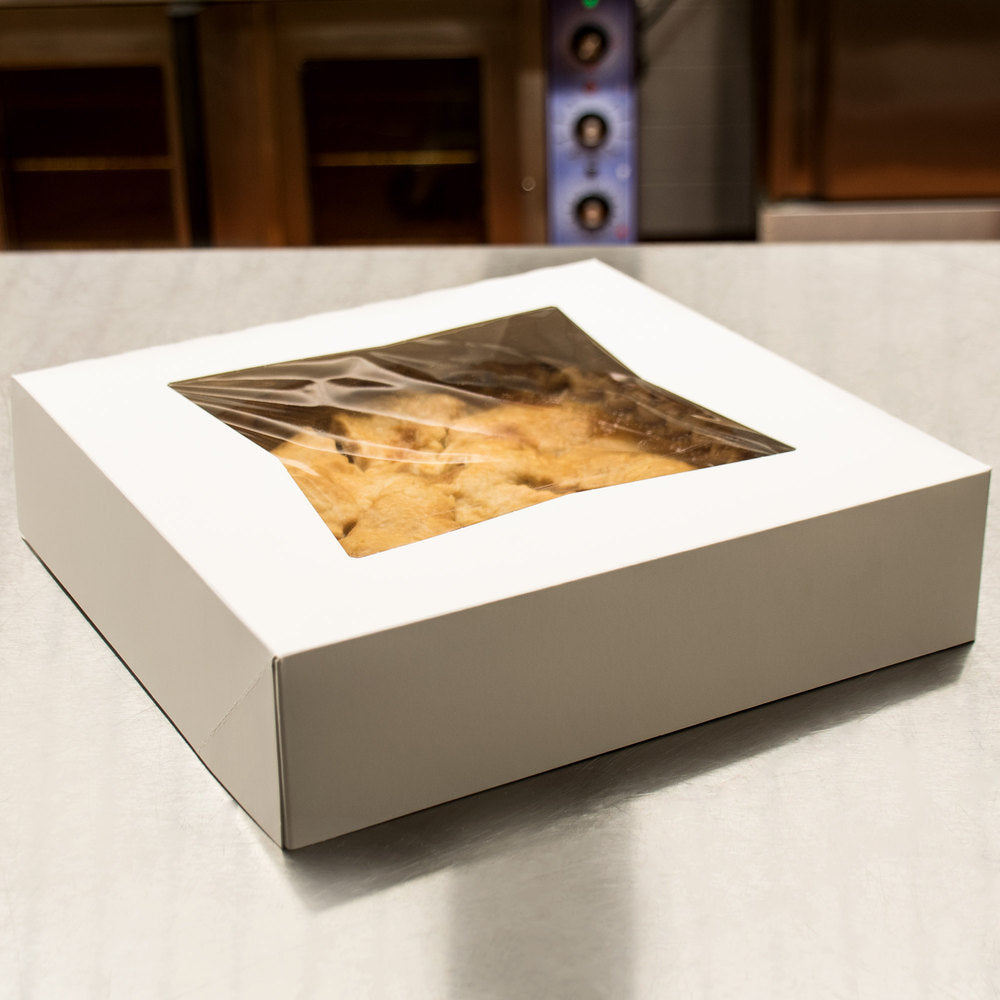 10"x 10" x2.5" White Pie box Pak with window
