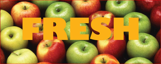 Apple Banners 36" x 72"  18 OZ Heavy duty vinyl with grommets every 2 feet.