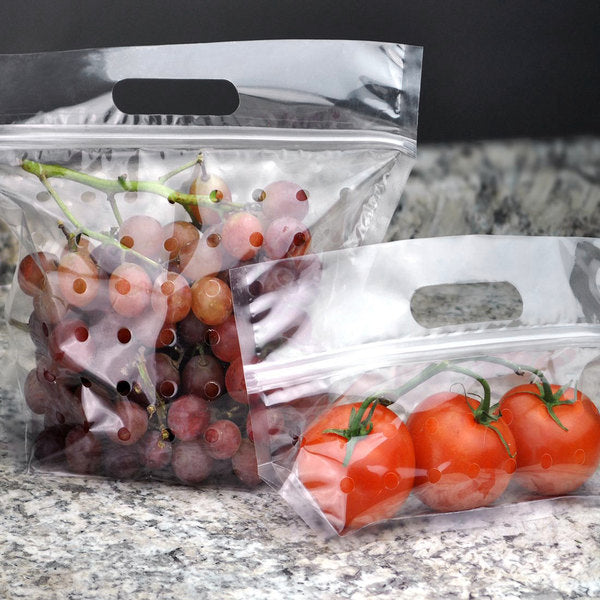 Grab-N-go vented clear polypropylene bag for perfect visibility of the product
