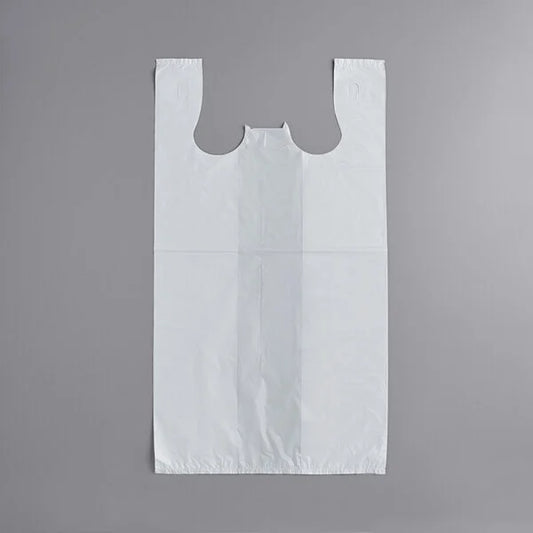 Jumbo White Heavy-Duty Plastic T-Shirt Bag 20" x 10" x 36"