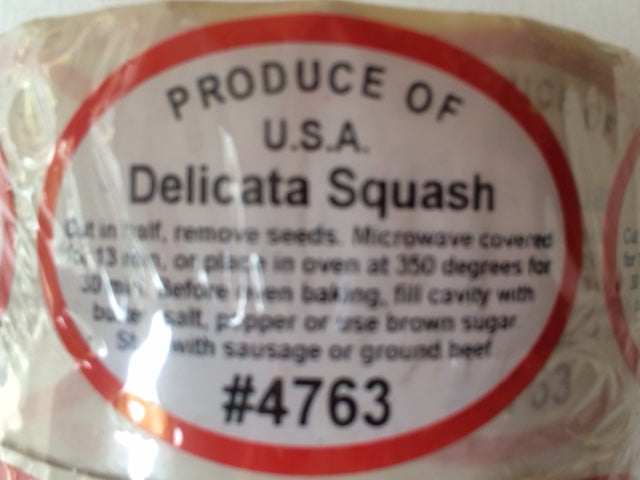 DELICATA SQUSH 1000 LABLE PER ROLL #4763