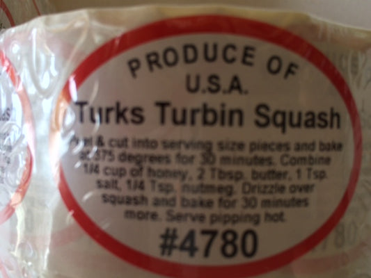 TURKS TUBIN SQUASH OVAL LABLES