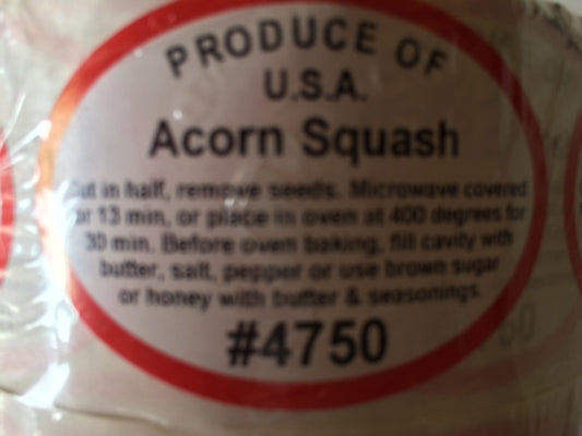 ACORN SQUASH OVAL LABEL 2.5" x 1.5" - Special Order