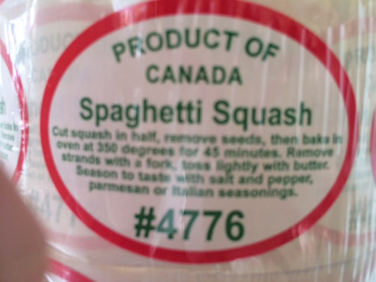 SPAGHETTI SQUASH RECIPE LABELS (CANADA)