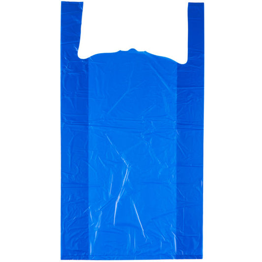 Large "T-shirt bag blue" 18"x 7"x 32" pack 400 per case
