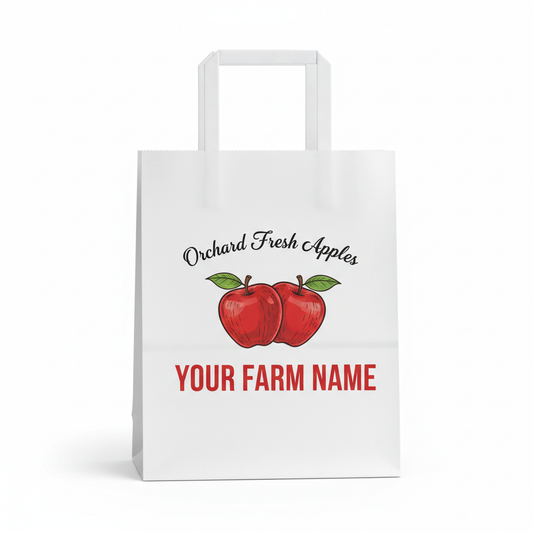 Apple Paper Bag One peck 2 handles pack 500/case MINIMUM ORDER 10 cases.