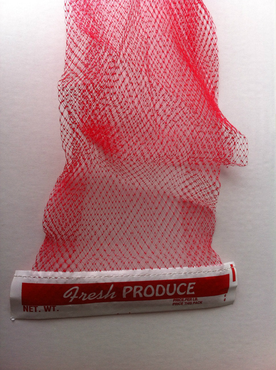 22 Inch long RED Vexar bag with header FRESH PRODUCE 500 pcs.