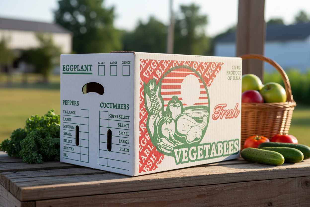Wax Produce Box in Farm Setting